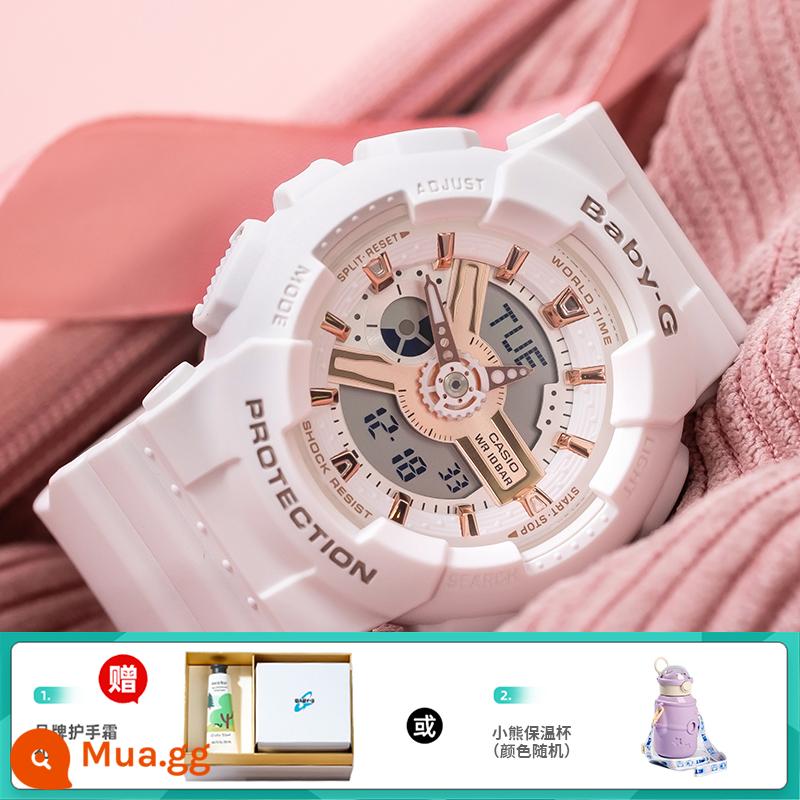 Đồng hồ CASIO nữ sinh gshock starry sky limited kỳ lân baby-g starry sports bột hoa anh đào - 10.BA-110RG-7APR tặng kèm hộp quà tặng kem dưỡng da tay hoặc cốc giữ nhiệt gấu hàng hiệu