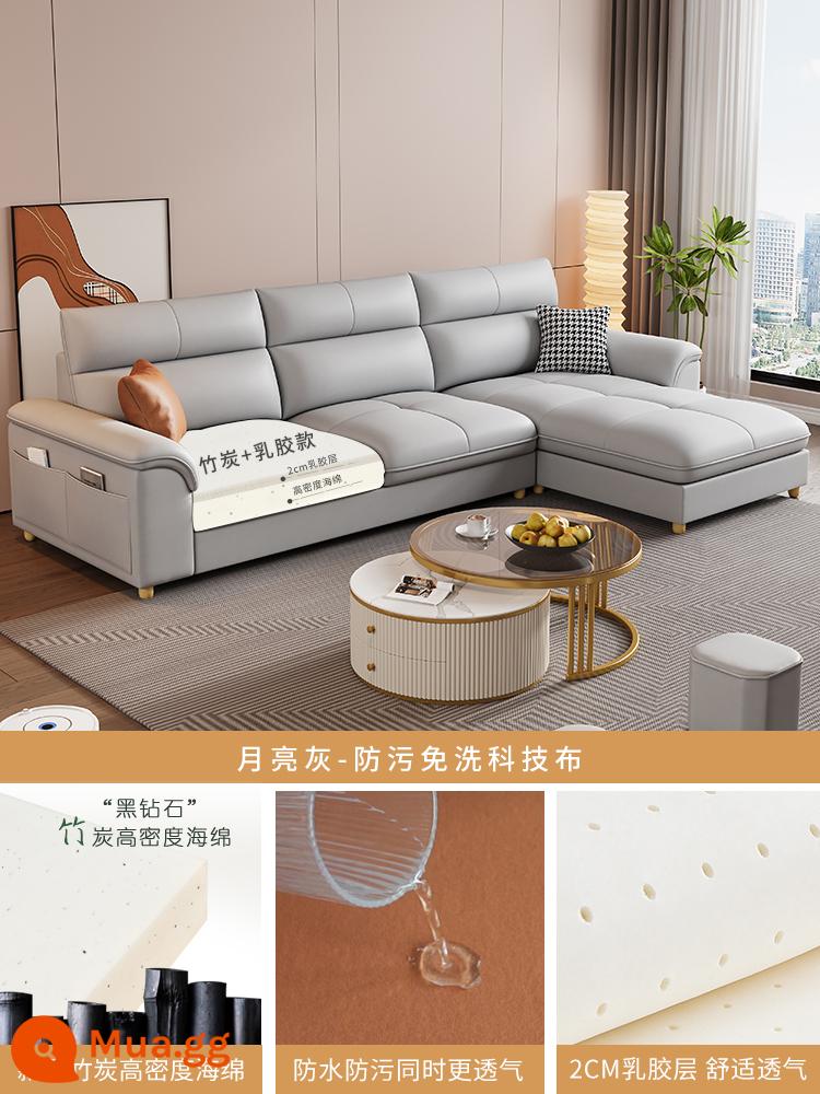 Sofa phòng khách 2023 căn hộ nhỏ mới công nghệ mèo xước vải đơn giản hiện đại ánh sáng sang trọng Bàn ghế thẳng 34 chỗ - Vải kỹ thuật màu xám trăng [Phong cách cao su]