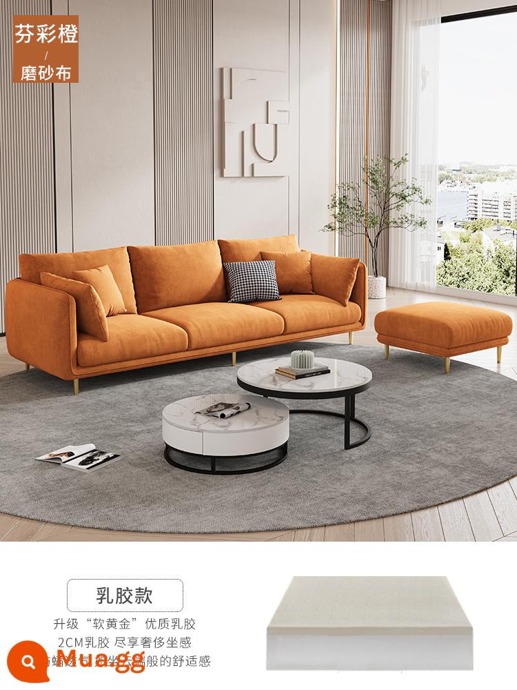 Hiện đại và đơn giản 2021 sofa vải phòng khách mới căn hộ nhỏ Phong cách Bắc Âu nhẹ nhàng sang trọng kết hợp nhà cho thuê - Kem tẩy da chết Fencai Orange-[Latex]