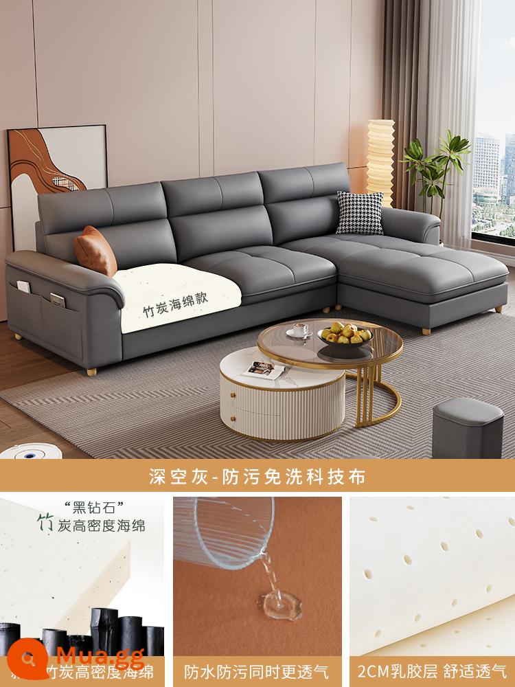 Sofa phòng khách 2023 căn hộ nhỏ mới công nghệ mèo xước vải đơn giản hiện đại ánh sáng sang trọng Bàn ghế thẳng 34 chỗ - Vải kỹ thuật màu xám không gian sâu [kiểu xốp]