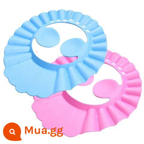 Mũ gội đầu cho bé chống thấm nước bảo vệ tai silicone dầu gội trẻ em hiện vật tắm cho bé mũ gội trẻ em mũ gội đầu - Hồng + Xanh [Mũ gội đầu cho bé] 2 chiếc