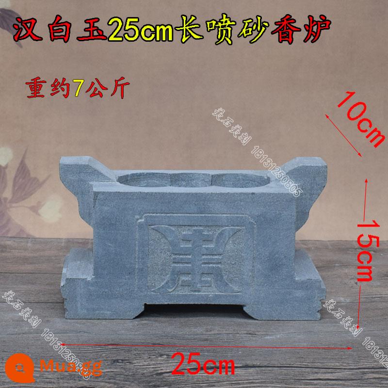 Đá Bếp Hương Đá Tự Nhiên Đá Hanbaiyu Đá Cẩm Thạch Bluestone Khắc Nghĩa Trang Hy Sinh Thờ Chân Nến Bình Hoa Sư Tử - Đá xanh dưa hấu đỏ 25cm phun cát