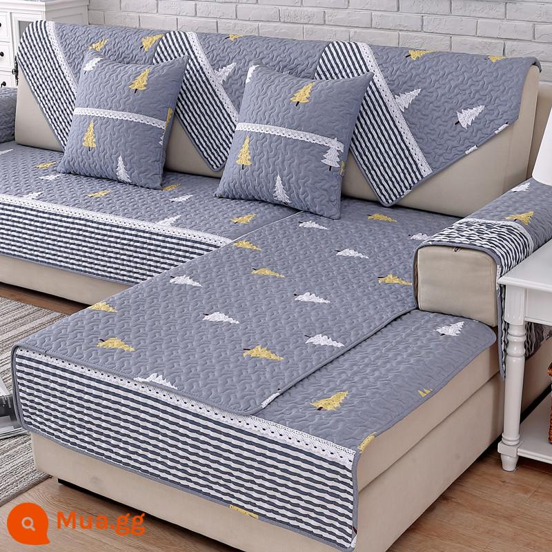 Đệm sofa bông chống trượt giá đặc biệt vải cotton nguyên chất bốn mùa hiện đại đơn giản bao trọn gói giải phóng mặt bằng phổ khăn khăn đệm ghế - Bông Wayne