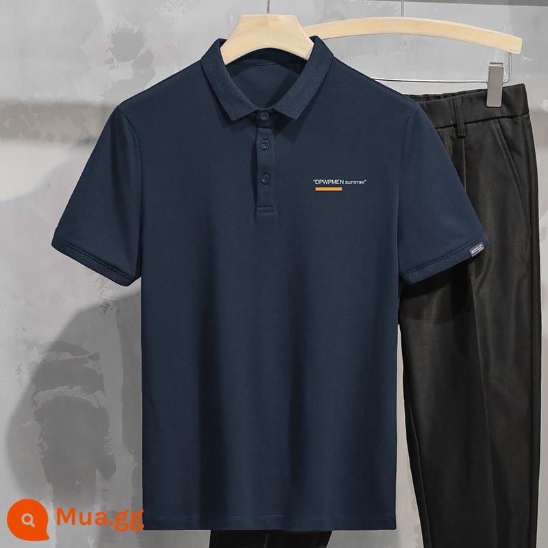 Áo thun polo mùa hè Ralph Lauren polo áo thun ngắn tay có ve áo nam màu trắng băng lụa quần áo thường ngày có cổ áo thun có cổ nửa tay - FL2302-381 màu xanh hoàng gia