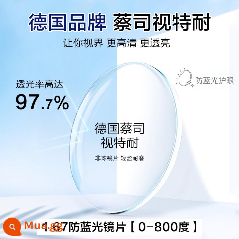 Kính cận thị màu nâu lạnh siêu nhẹ có thể được trang bị độ đổi màu bức xạ xanh cho nữ gọng kính sáng trơn nam - [Zeiss 1.67] Khung +Ống kính chống ánh sáng xanh không màu Visionnax [0-800 độ]