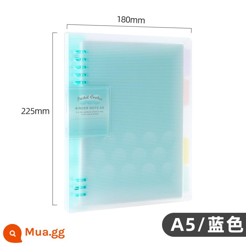 Cửa hàng hàng đầu chính thức kokuyo danh tiếng quốc gia Nhật Bản màu sáng bánh quy cuốn sách lá rời a4 sổ tay có thể tháo rời vỏ b5 nhẹ và đơn giản chất kết dính lõi dung lượng lớn a5 tách trang cuốn sách cuộn - [Màu sáng dịu nhẹ] A5 xanh