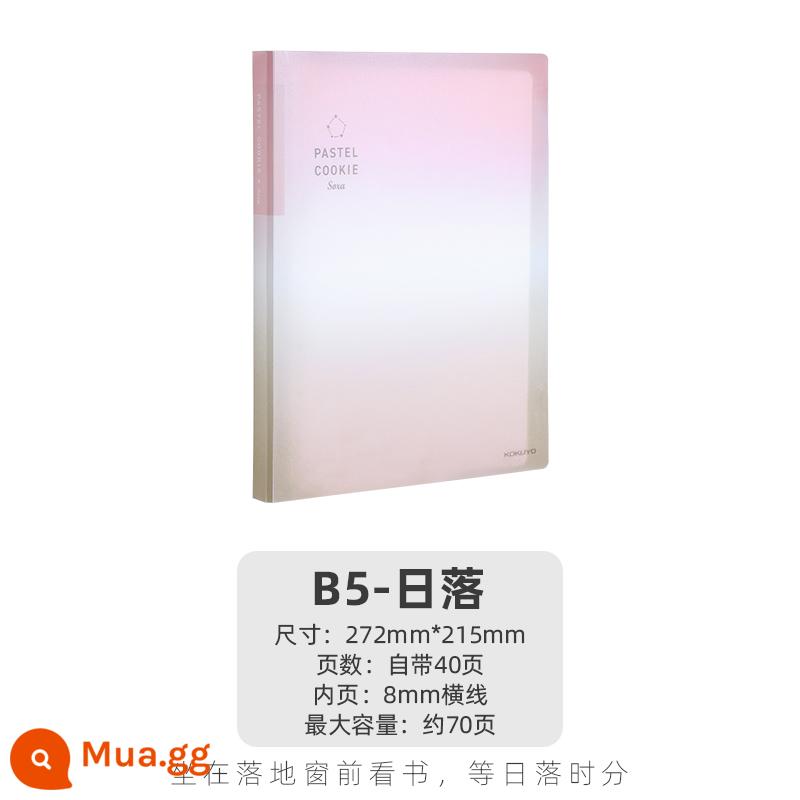 Cửa hàng hàng đầu chính thức kokuyo danh tiếng quốc gia Nhật Bản màu sáng bánh quy cuốn sách lá rời a4 sổ tay có thể tháo rời vỏ b5 nhẹ và đơn giản chất kết dính lõi dung lượng lớn a5 tách trang cuốn sách cuộn - [Sản phẩm mới] Sunset B5 40 trang