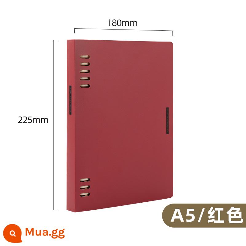 Cửa hàng hàng đầu chính thức kokuyo danh tiếng quốc gia Nhật Bản màu sáng bánh quy cuốn sách lá rời a4 sổ tay có thể tháo rời vỏ b5 nhẹ và đơn giản chất kết dính lõi dung lượng lớn a5 tách trang cuốn sách cuộn - [Yimi Xinchun]A5 đỏ