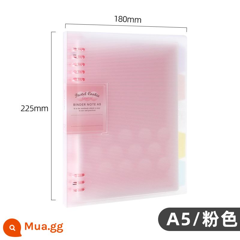 Cửa hàng hàng đầu chính thức kokuyo danh tiếng quốc gia Nhật Bản màu sáng bánh quy cuốn sách lá rời a4 sổ tay có thể tháo rời vỏ b5 nhẹ và đơn giản chất kết dính lõi dung lượng lớn a5 tách trang cuốn sách cuộn - [Màu nhạt nhẹ nhàng] A5 hồng