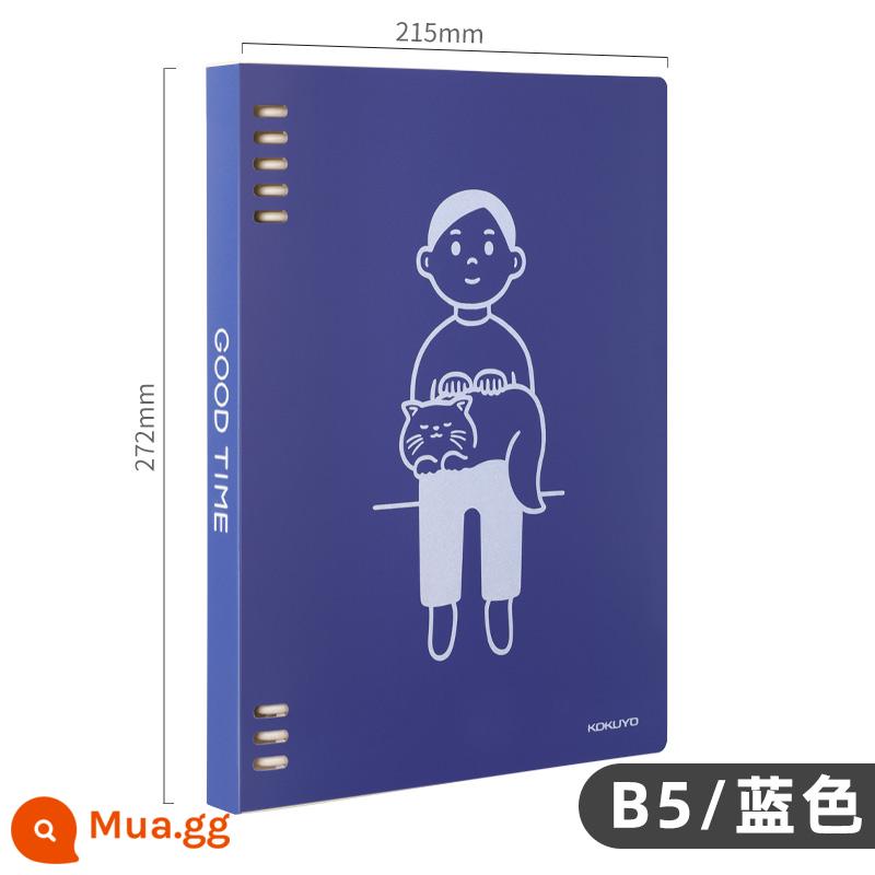 Cửa hàng hàng đầu chính thức kokuyo danh tiếng quốc gia Nhật Bản màu sáng bánh quy cuốn sách lá rời a4 sổ tay có thể tháo rời vỏ b5 nhẹ và đơn giản chất kết dính lõi dung lượng lớn a5 tách trang cuốn sách cuộn - [Loạt chung] B5 Xanh