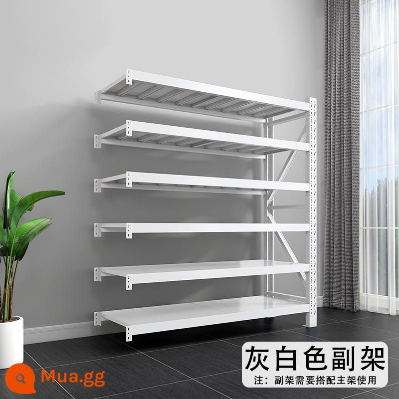 Giá kệ kho cỡ trung 6 tầng Giá để hàng kho 6 tầng giá sắt kho tầng hầm gia đình - Khung phụ màu trắng