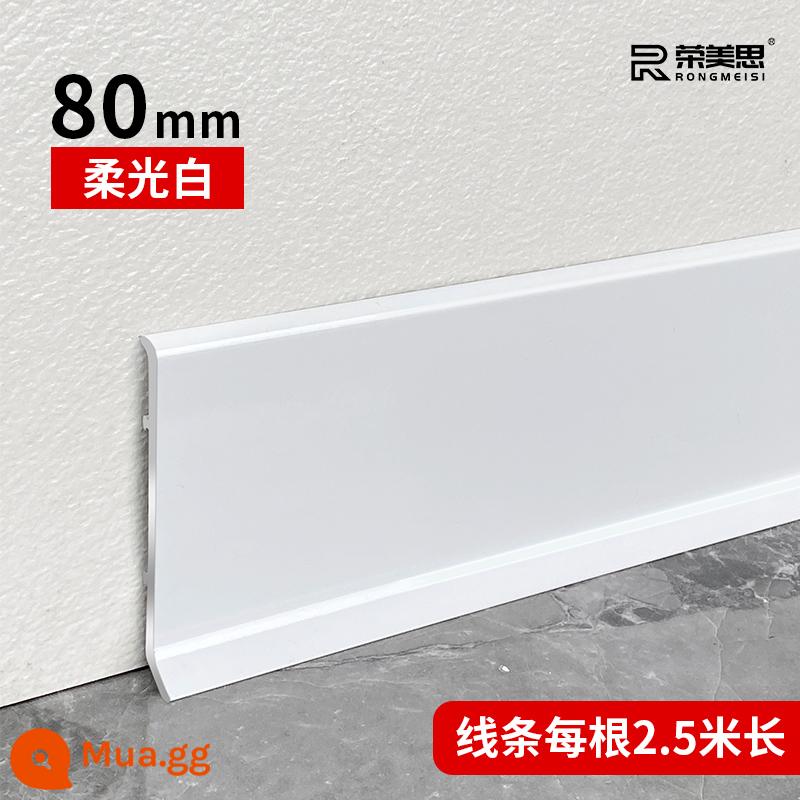 Kỹ thuật cài đặt khóa PVC khóa hợp kim nhôm ốp chân tường kim loại hẹp siêu mỏng thép không gỉ titan dải hợp kim góc đường ốp chân tường - 8 cm [trắng mềm giá 1 mét] tặng kèm 3 khóa đáy PVC