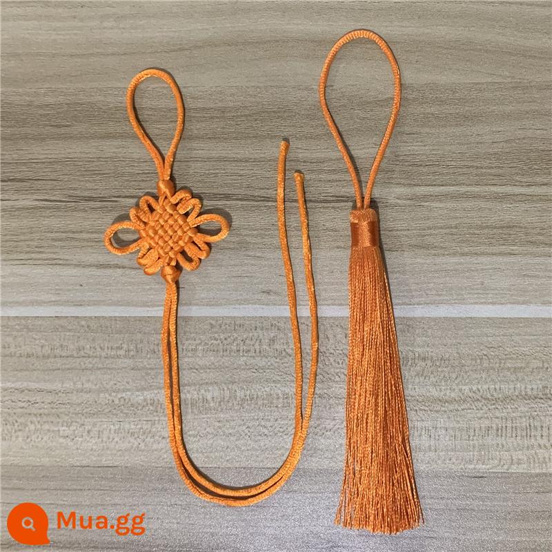 6-nút thắt nhỏ Trung Quốc thắt nút bán thành phẩm handmade DIY trang sức xe mặt dây chuyền tua rua tua rua sợi dây màu đỏ bện chất liệu - quả cam