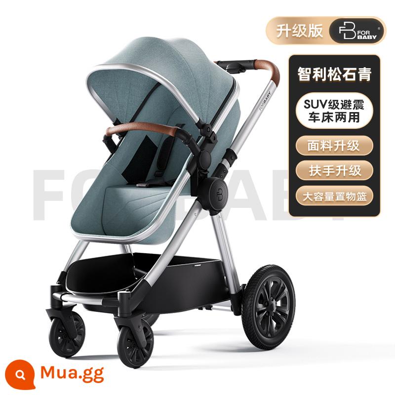 Xe đẩy em bé hai chiều FORBABY của Đức có thể ngồi và nằm với tầm nhìn cao xe đẩy trẻ sơ sinh giảm xóc - Màu ngọc lam Chile [phiên bản nâng cấp--được quản lý cửa hàng khuyên dùng]