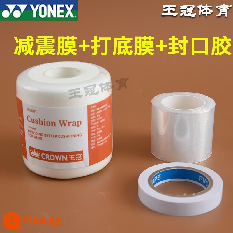 Phim đệm Yonex vợt cầu lông hấp thụ sốc phim tay gel đệm phim đệm phim tay cầm cơ sở phim niêm phong keo - Crown cuộn lớn màu trắng + màng sơn lót + keo dán kín, hiệu quả chi phí cao