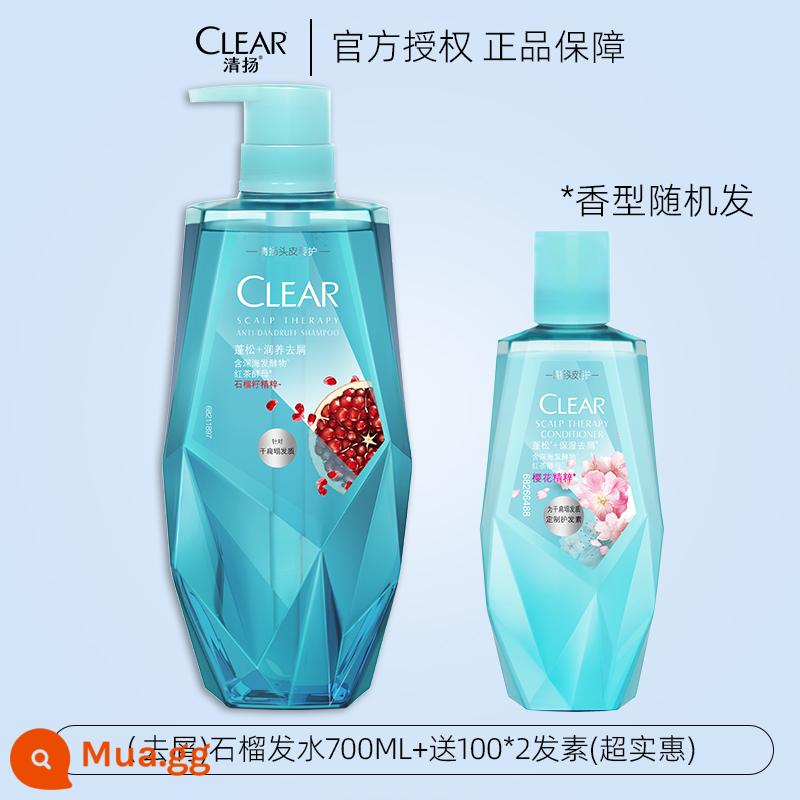 Bộ dầu gội Clear sương dầu xả plant sense dầu gội trị gàu kiểm soát dầu ngứa bông xốp không chứa silicone chính hãng - [Chống gàu] Nước dưỡng tóc Lựu 700ml + Tặng kèm dầu xả/nước dưỡng tóc 100*2 ngẫu nhiên (siêu phải chăng)