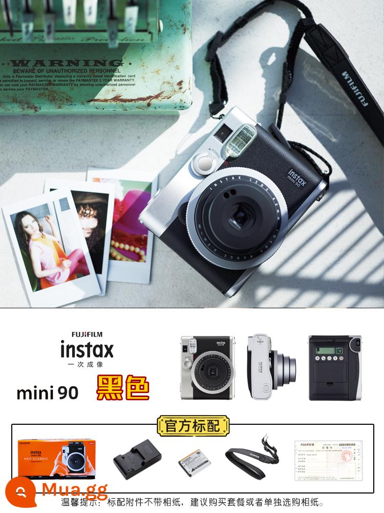 Máy ảnh Fuji Polaroid mini90/40 chụp ảnh một lần Polaroid retro mini 90 đỏ đen nâu Giấy ảnh 3 inch - mini90 đen