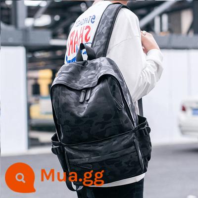 Trình ba lô thời trang da mới phiên bản nam phiên bản Hàn Quốc xu hướng sinh viên Backpack sinh viên - ngụy trang