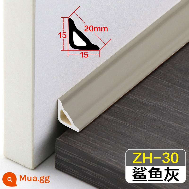 PVC đường góc bên trong đường tam giác nhựa SPC sàn gỗ rắn dải áp lực khóa tủ quần áo hình vòng cung dải cạnh tự dính - (Màu ZH30) cá mập xám không keo