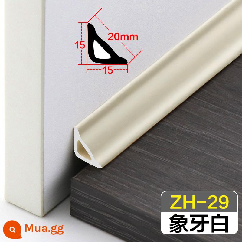 PVC đường góc bên trong đường tam giác nhựa SPC sàn gỗ rắn dải áp lực khóa tủ quần áo hình vòng cung dải cạnh tự dính - (Màu ZH29) màu trắng ngà không dùng keo