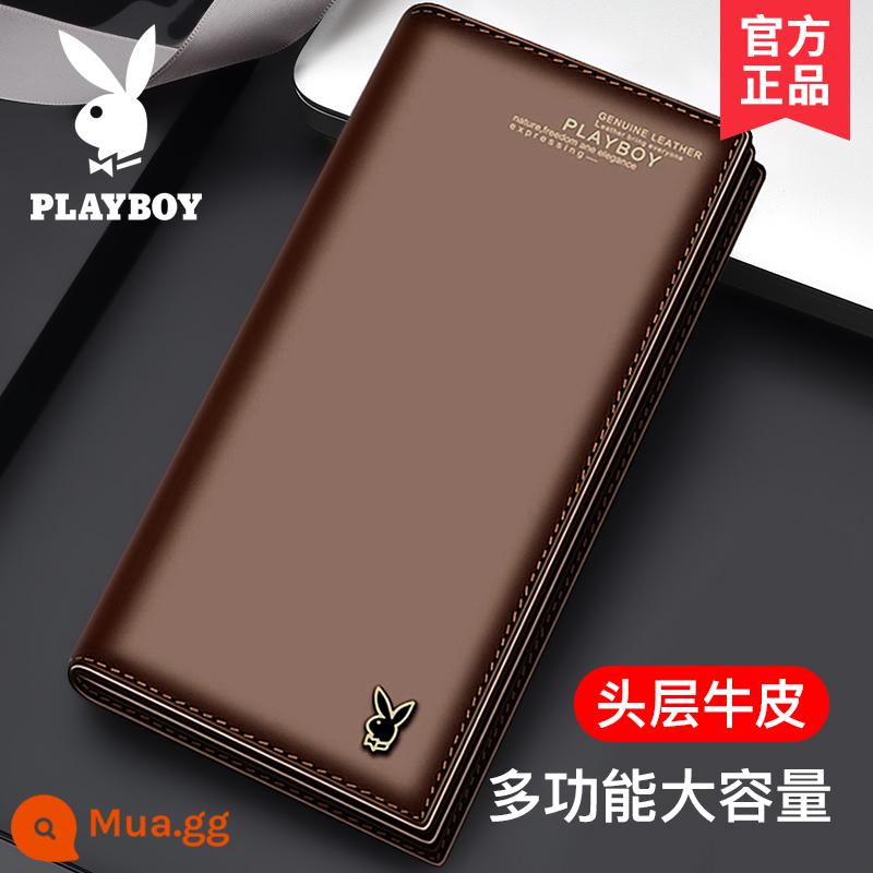 Ví Nam Playboy Da Thật 2021 Ví Mới Da Bò Nguyên Chất Phiên Bản Dài Đựng Thẻ Ví Chính Hãng Dành Cho Sinh Viên Đại Học - PAA2071-5C [da bò lớp đầu tiên] màu nâu