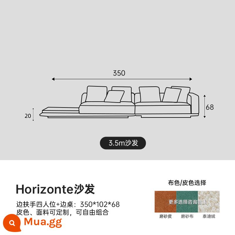 Yanleju 2022 Ý nghĩa mới Ý nghĩa hiện đại Horizo ​​Horizon Sofa Phòng khách Lớp phẳng Lớp phẳng - Tay vịn bên cho 4 người + bàn phụ 350cm