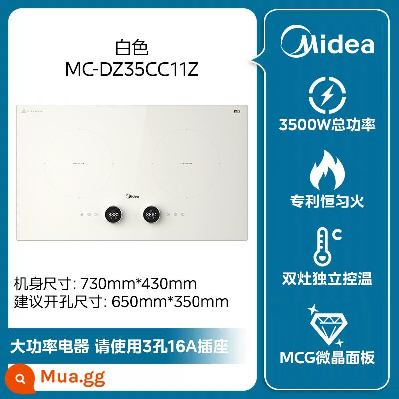 Bếp Cảm Ứng Midea Nhúng Hai Cổng Bếp Gas Âm Hộ Gia Đình Công Suất Cao 3500W Cảm Ứng Để Bàn Bếp Điện 2023 Sản Phẩm Mới - Trắng