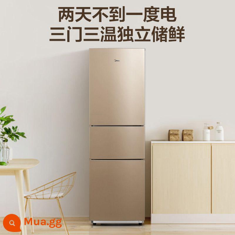 Tủ lạnh ba cửa Midea 213L gia đình ký túc xá nhỏ cho thuê tủ lạnh mini ngăn đá siêu mỏng tiết kiệm điện tủ lạnh nhỏ - cơm nắng