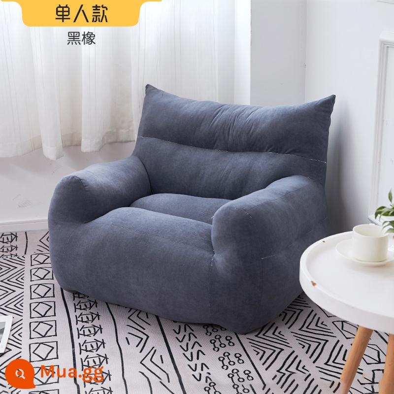 Ghế lười sofa đơn phòng ngủ nhỏ sofa ký túc xá ban công trẻ em ghế giải trí có thể nằm và ngủ sofa đôi trải chiếu tatami - Đơn màu xám đậm có gối