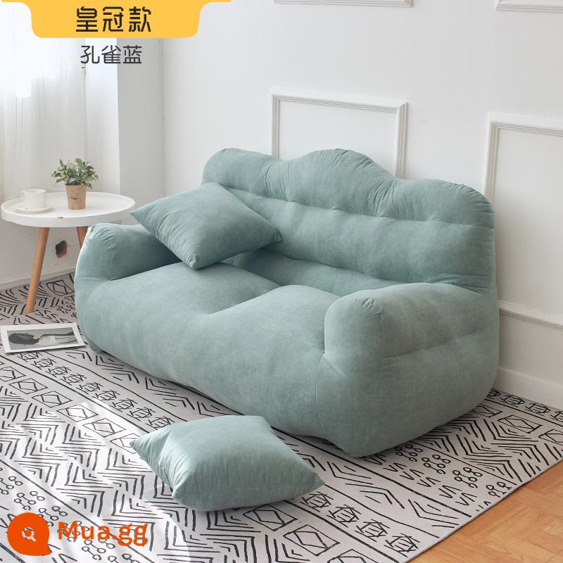 Ghế lười sofa đơn phòng ngủ nhỏ sofa ký túc xá ban công trẻ em ghế giải trí có thể nằm và ngủ sofa đôi trải chiếu tatami - Crown Peacock Blue giường đôi đi kèm gối