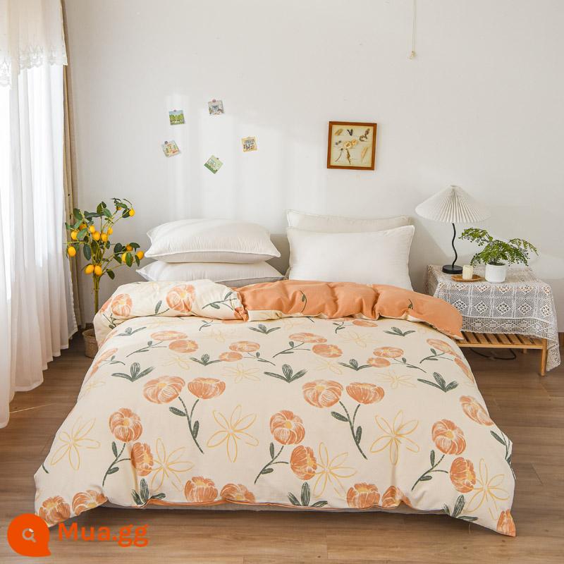 Quá khổ 248x248 cotton dày chải vỏ chăn 229*230 cotton nguyên chất vỏ chăn đơn mảnh 220*250 tùy chỉnh 7x7 - QUẢNG CÁO Yiyue