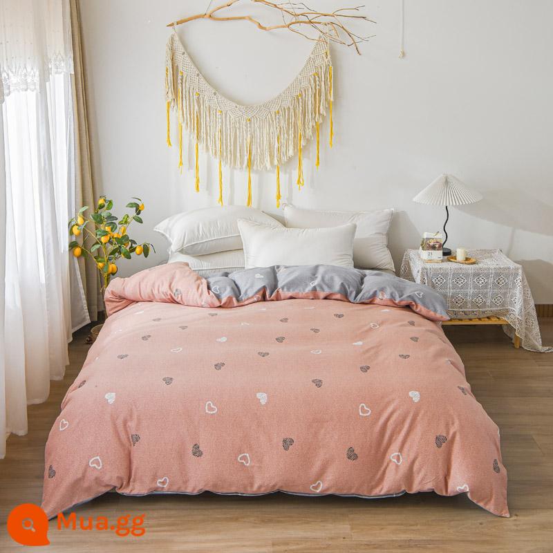 Quá khổ 248x248 cotton dày chải vỏ chăn 229*230 cotton nguyên chất vỏ chăn đơn mảnh 220*250 tùy chỉnh 7x7 - QUẢNG CÁO Angela-Hồng