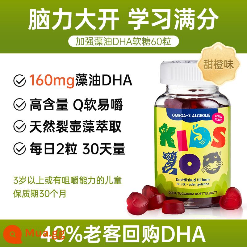 Kidszoo kẹo dẻo tổng hợp vitamin cho trẻ em nhiều loại bổ sung cho bé vc vitamin C gấu đa chiều viên b gia đình - Kẹo Dẻo Dầu Tảo DHA Tăng Cường (Chai Xanh)