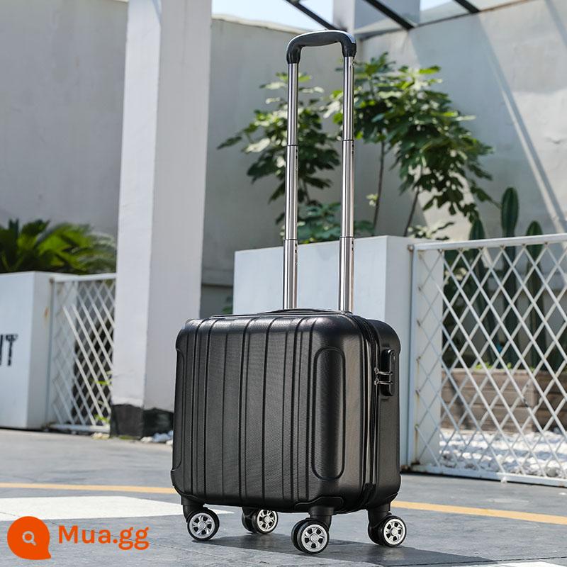 Mới nội trú trường hợp nam 18 inch vali nhỏ vali sinh viên nữ đa năng bánh xe mật khẩu hộp LOGO tùy chỉnh thủy triều - Sọc dọc màu đen sang trọng thời trang