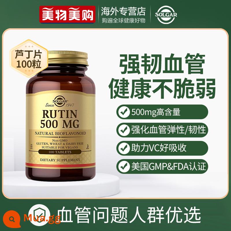 solgar viên rutin nhập Mỹ vitamin P tăng cường đàn hồi mao mạch và cải thiện tình trạng xuất huyết võng mạc - Solgar rutin 100 viên