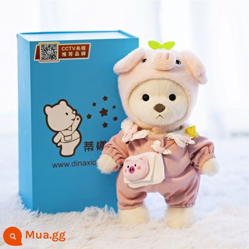 Gấu Tina Gấu Búp Bê Dễ Thương Quà Tặng Sinh Nhật Cho Bạn Gái Người Lớn 18 Tuổi Ngày Tết Lễ Tình Nhân - Bộ đồ lợn cỏ gấu trắng mới