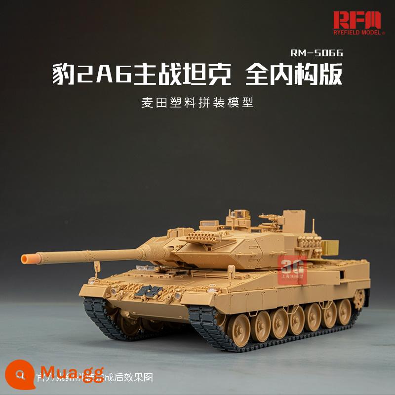 Mô hình 3G cánh đồng lúa mì xe tăng lắp ráp quân sự RM-5066 1/35 Leopard 2A6 hiện đại của Đức cấu trúc đầy đủ bên trong - Xe tăng chiến đấu chủ lực Leopard 2A6