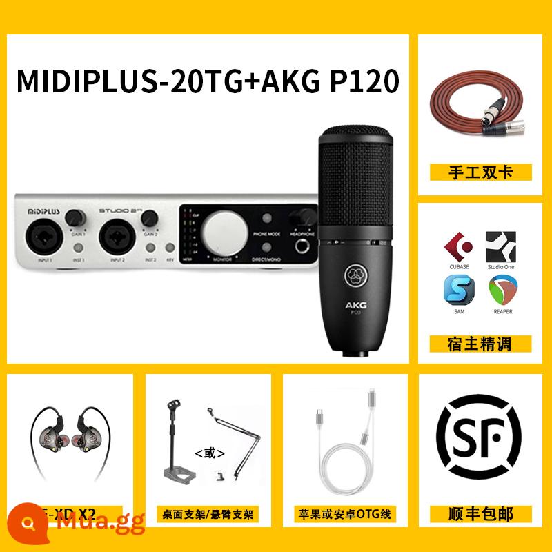 Midiplus studio-2 otg midi2 internet người nổi tiếng neo phát sóng trực tiếp ghi âm midi card âm thanh bên ngoài - studio-2 otg +AKG P120