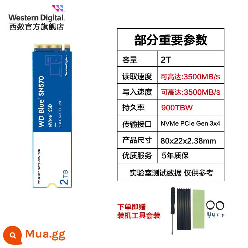 Ổ cứng thể rắn WD Western data SN570 500g 1t 2t máy tính xách tay SSD máy tính để bàn m.2 - SN570 2T đạt tiêu chuẩn với các công cụ miễn phí