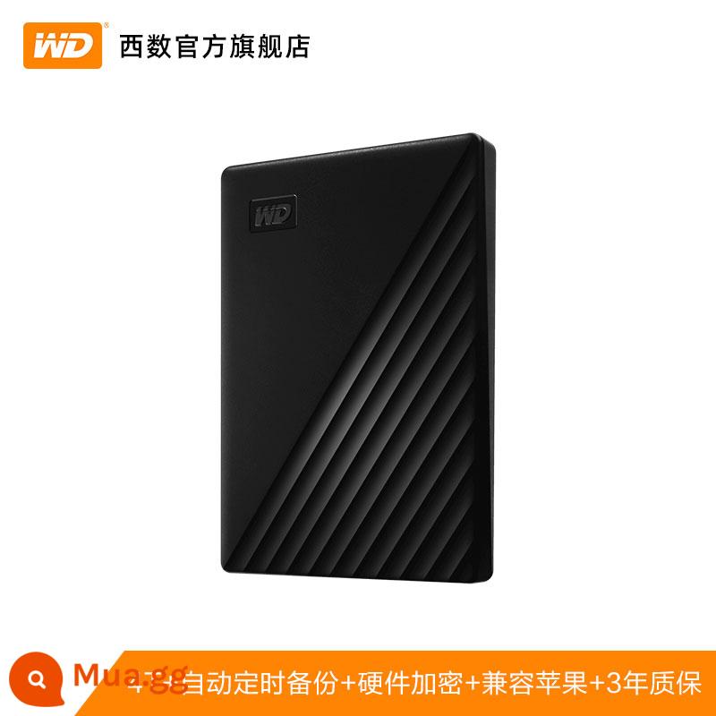 Ổ cứng di động WD Western Digital 4T máy tính 4TB gắn ngoài cơ học dung lượng lớn dự phòng lưu trữ tốc độ cao - Đen | 4T