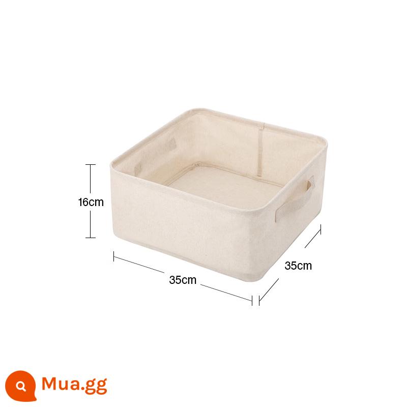 Hộp đựng mềm pha trộn sợi polyester và vải lanh MUJI - Dài 35×rộng 35×cao 16cm