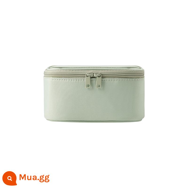 Túi đựng mỹ phẩm sợi polyester MUJI túi đựng mỹ phẩm túi đựng mỹ phẩm xách tay nhỏ - Hình vuông/dài 13,5×rộng 10,5×dày 7,5cm/đậu xanh