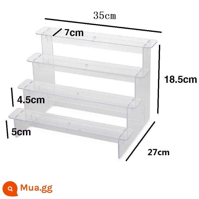 Acrylic bước Bubble Mart trưng bày đứng trưng bày hộp mù trong suốt mô hình hai chiều khung đế mô hình - 4 lớp mở rộng thêm 35cm