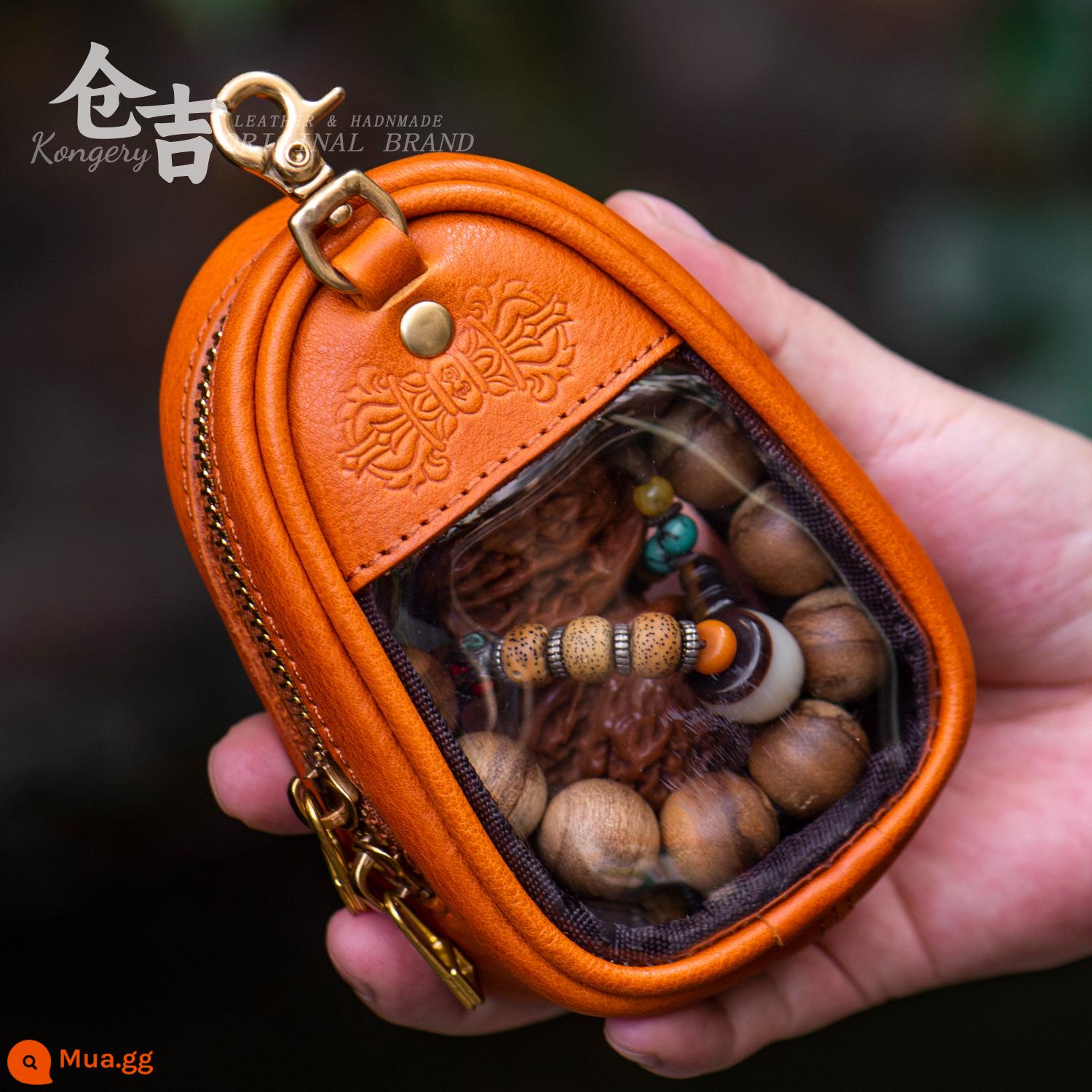 Túi đồ chơi viên nang không gian! Kuangyoshi handmade quả óc chó vòng tay túi lưu trữ trong suốt di động nam Gawu hộp thắt lưng túi - hoàng hôn màu vàng