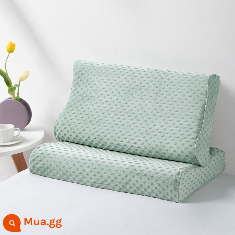 Nhung Doudou Vỏ Gối Cao Su Một Cặp Sữa Nhung Bộ Đơn Mùa Đông Dài Nhớ Gối 40Cm × 60Cm Áo Gối Chần Gòn - Fanxing xanh [gói đơn]