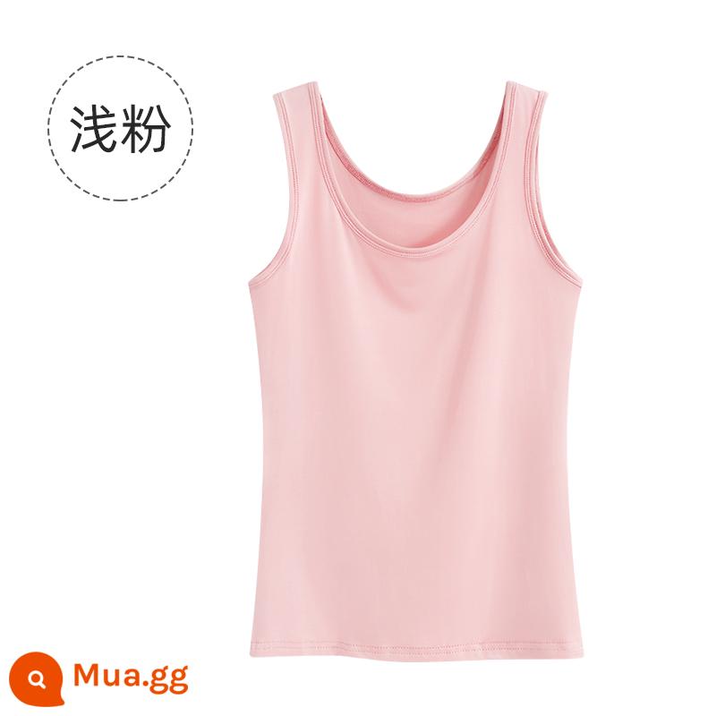 Thương hiệu mặc áo yếm cotton nguyên chất bên trong, mùa xuân và mùa thu, màu đen, cỡ lớn, MM béo, áo bó sát, áo khoác ngoài, thủy triều - màu hồng nhạt