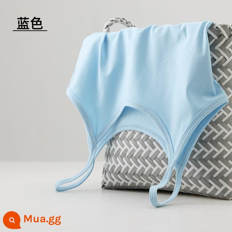 Cotton nguyên chất yếm nữ bên trong đế nhỏ màu đen mỏng phần tự canh tác màu trắng mùa hè áo khoác ngoài chất béo mm kích thước lớn hàng đầu - màu xanh da trời