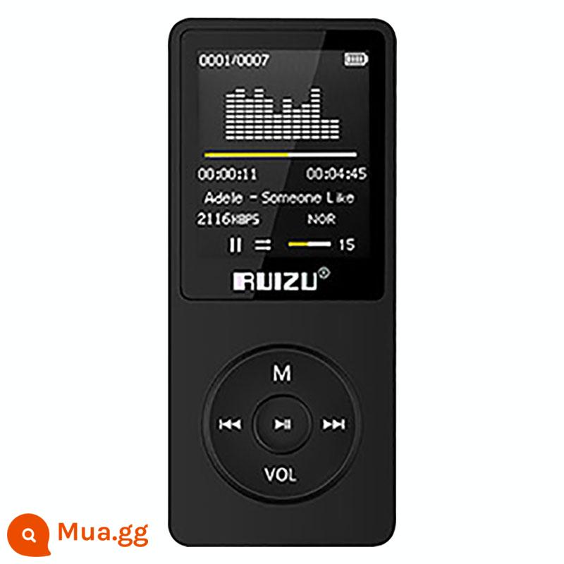 Sharp family D28 mp3 Walkman phiên bản sinh viên p3 siêu mỏng di động Bluetooth nghe nhạc mp4 Tiếng Anh - Nút bấm vật lý [không lộ sáng bên ngoài] màu đen