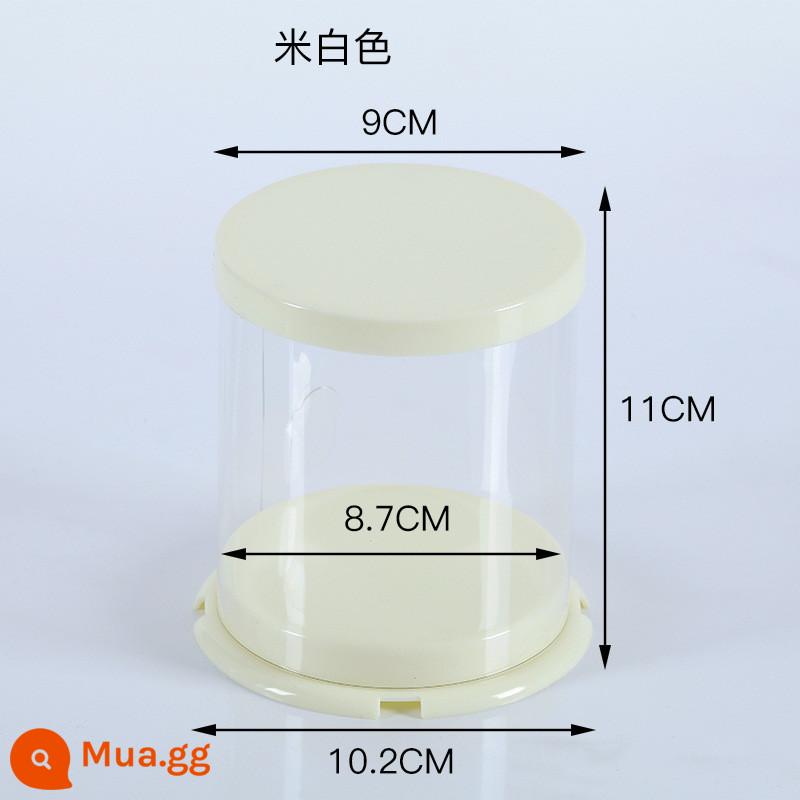 Ins Gấu Mini Feinan Tuyết Trang Trí Bánh Hộp Đóng Gói Trong Suốt 2 Inch Vòng Giấy Trong Suốt Hộp Bánh Mousse - Trắng nhạt 10 bộ