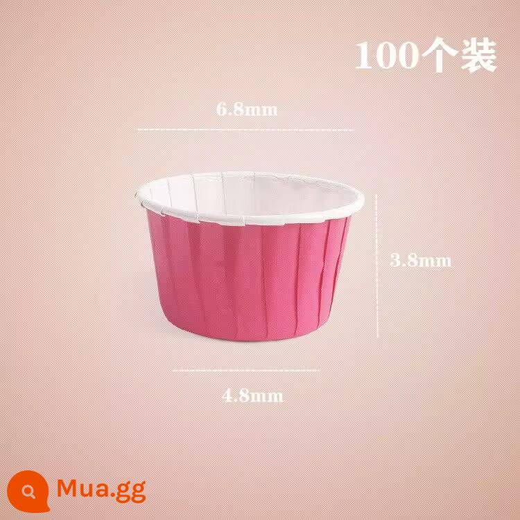 Ins Gấu Mini Feinan Tuyết Trang Trí Bánh Hộp Đóng Gói Trong Suốt 2 Inch Vòng Giấy Trong Suốt Hộp Bánh Mousse - 100 cốc giấy làm kem nền viền trắng